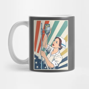 Vintage Flag Shirt For Nurse. Gifts For Nurse Lover Mug